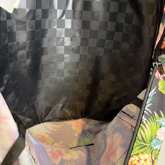 Vans Off The Wall Hawaiian Hibiscus Backpack Pink Floral Black - Picture 12 of 16